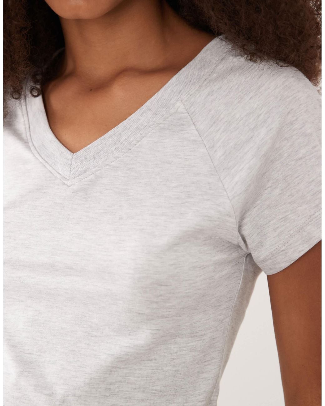 ASOS White Short Sleeve V Neck Co-ord Top