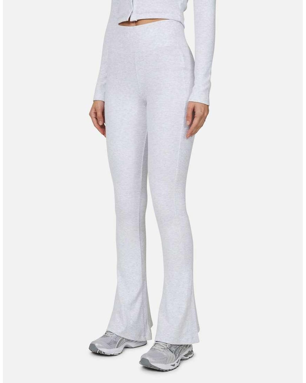 Good For Nothing White Flared Ribbed Leggings