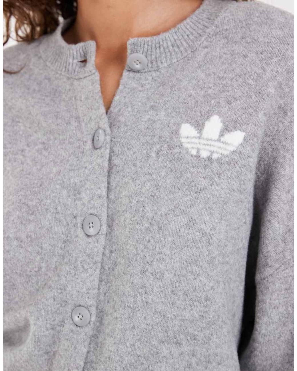 Adidas Originals Gray Knit Cardigan