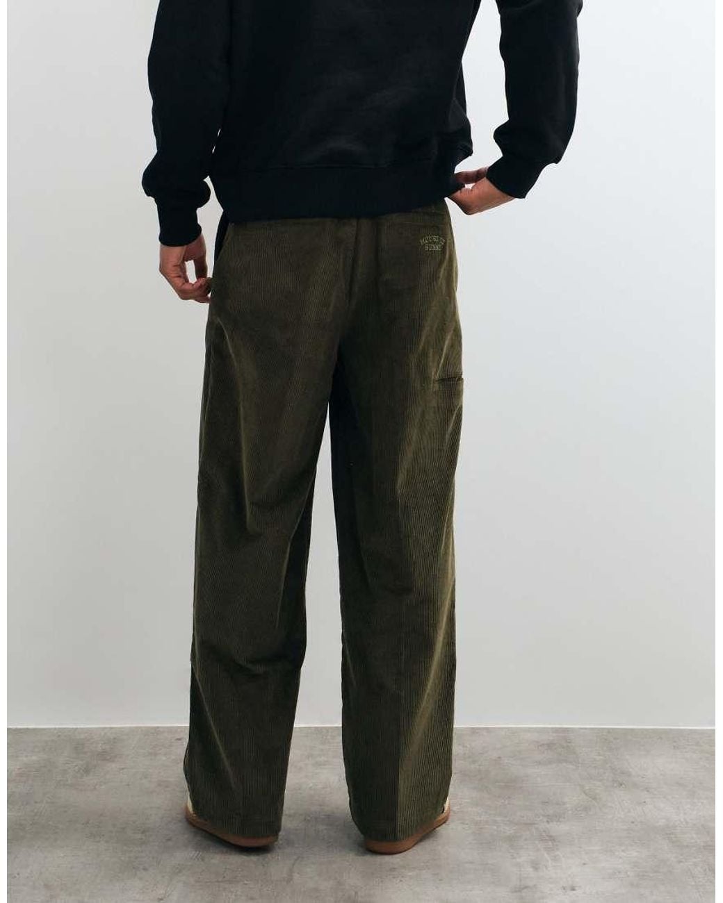 House Of Sunny Black Cord Wide Leg Trouser for men