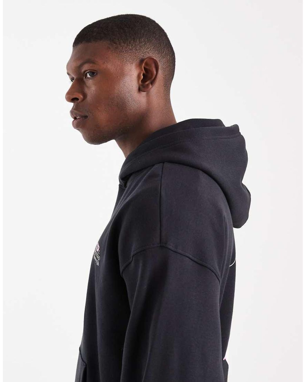Only & Sons Gray Vintage Fit Hoodie With Flower Back Print for men