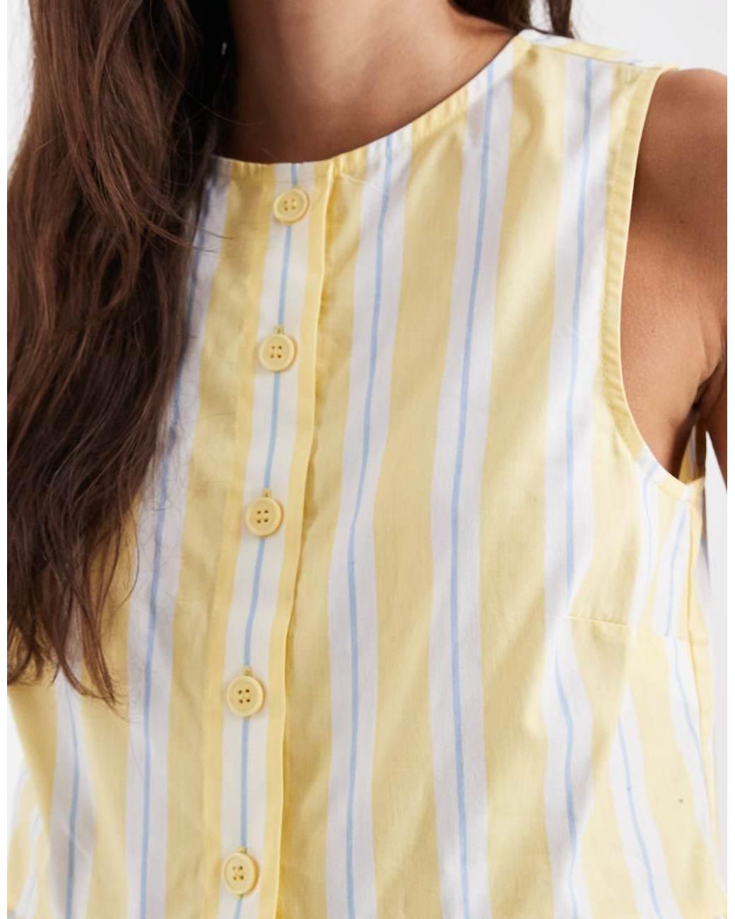 New Look White Stripe Peplum Shell Top