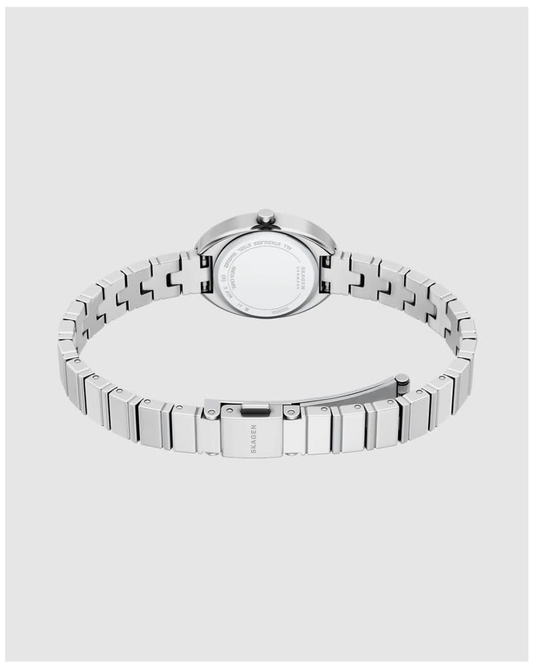 Skagen White Anita Oval Two-Hand Stainless Steel Watch