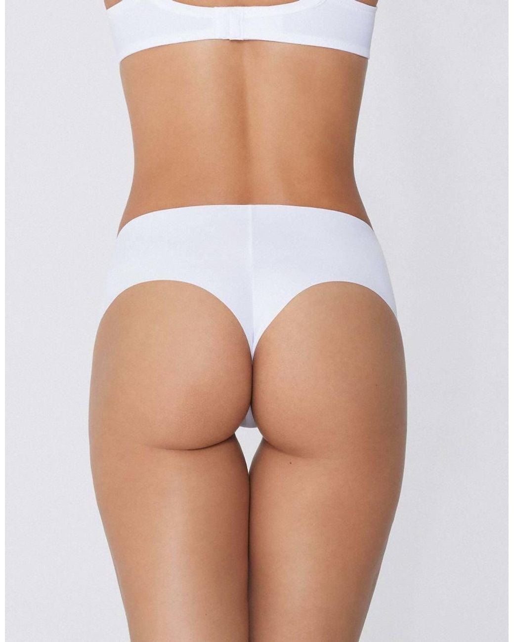 Tezenis White High-Waist Laser-Cut Brazilian Briefs