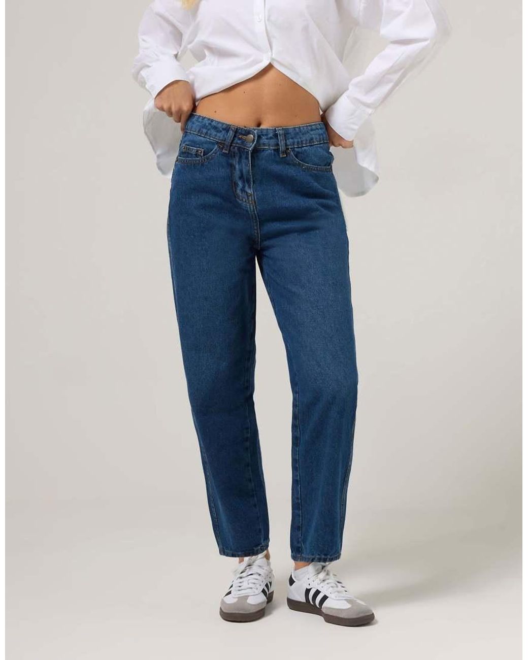 PixieGirl Blue Petite Barrel Leg Jeans