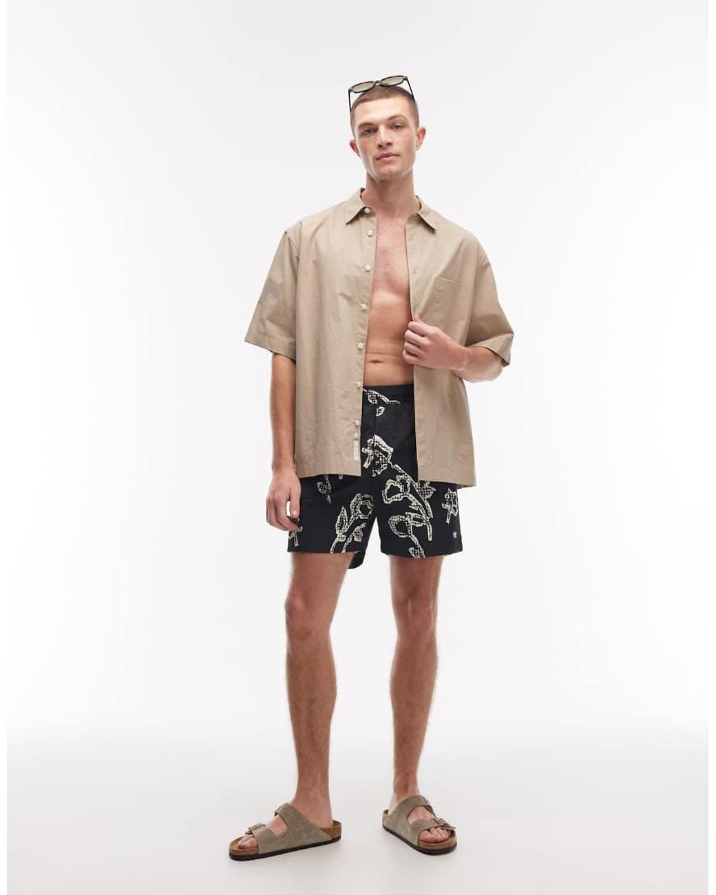 DOUBLE A by WOOD WOOD Multicolor Dub Swim Shorts for men