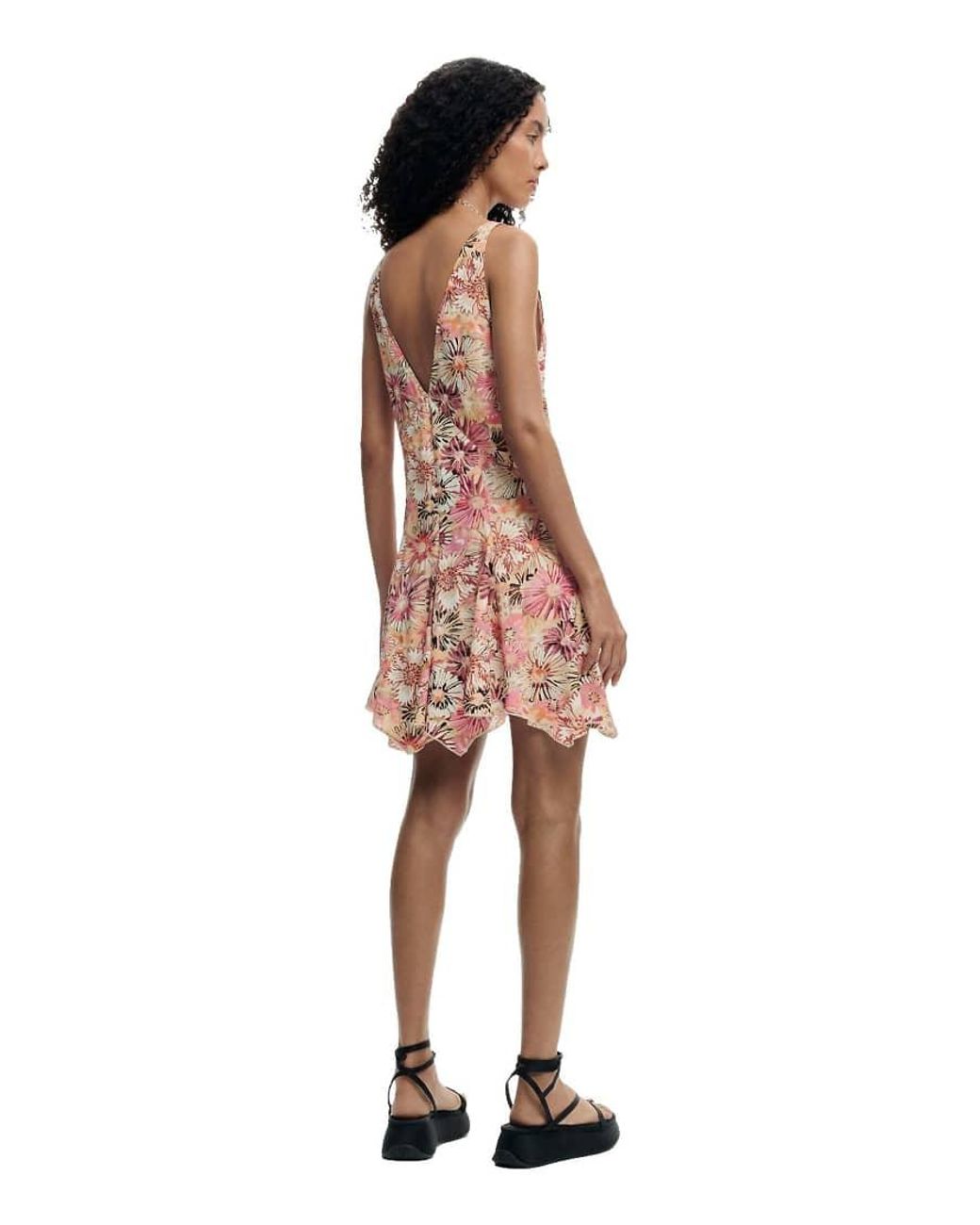 Desigual Red Printed Midi Dress