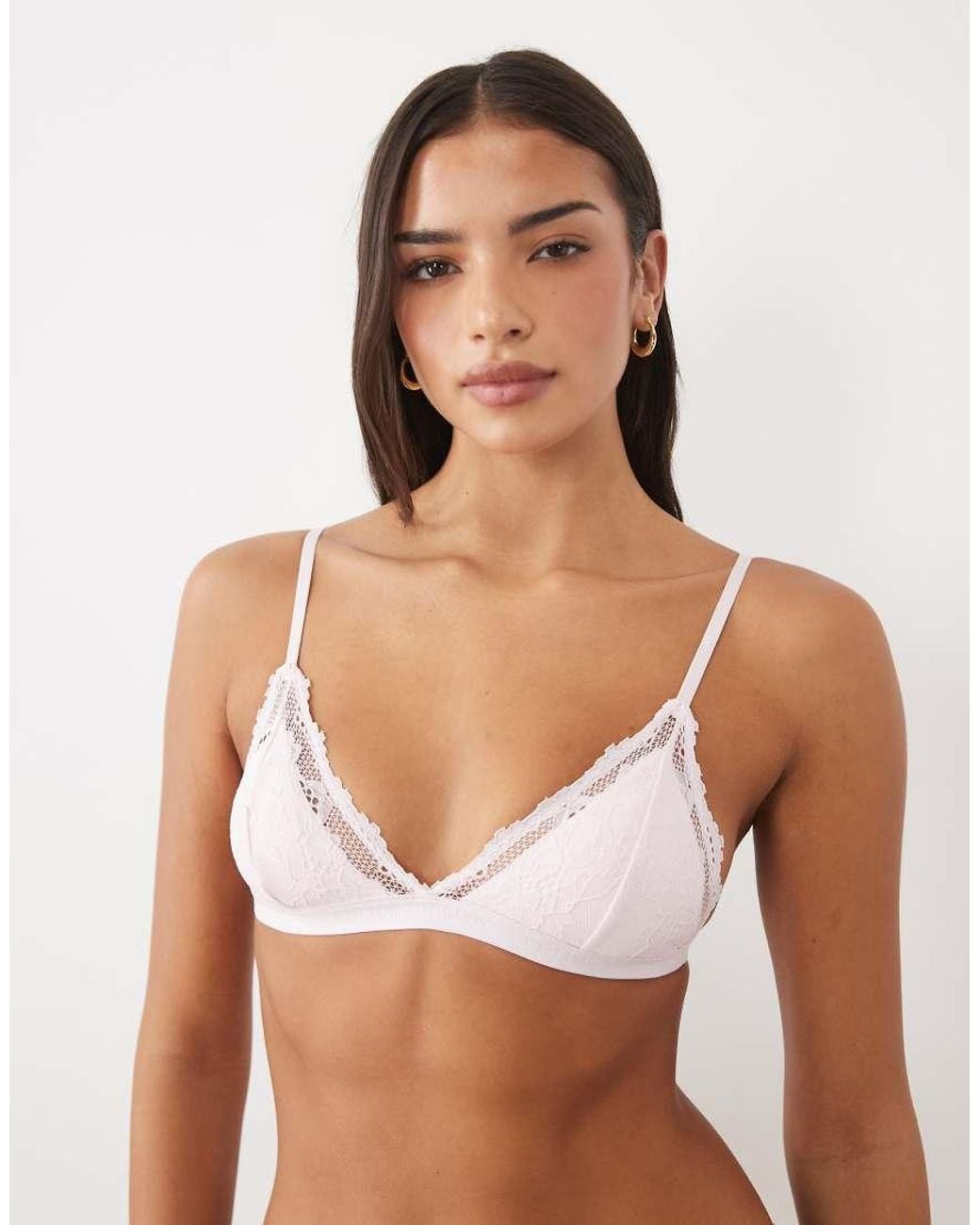 Cotton On Brown Everyday Lace Padded Triangle Bralette