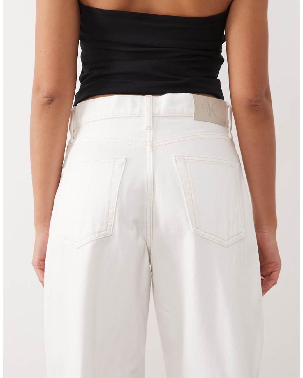 Calvin Klein White Relaxed Barrel Jeans