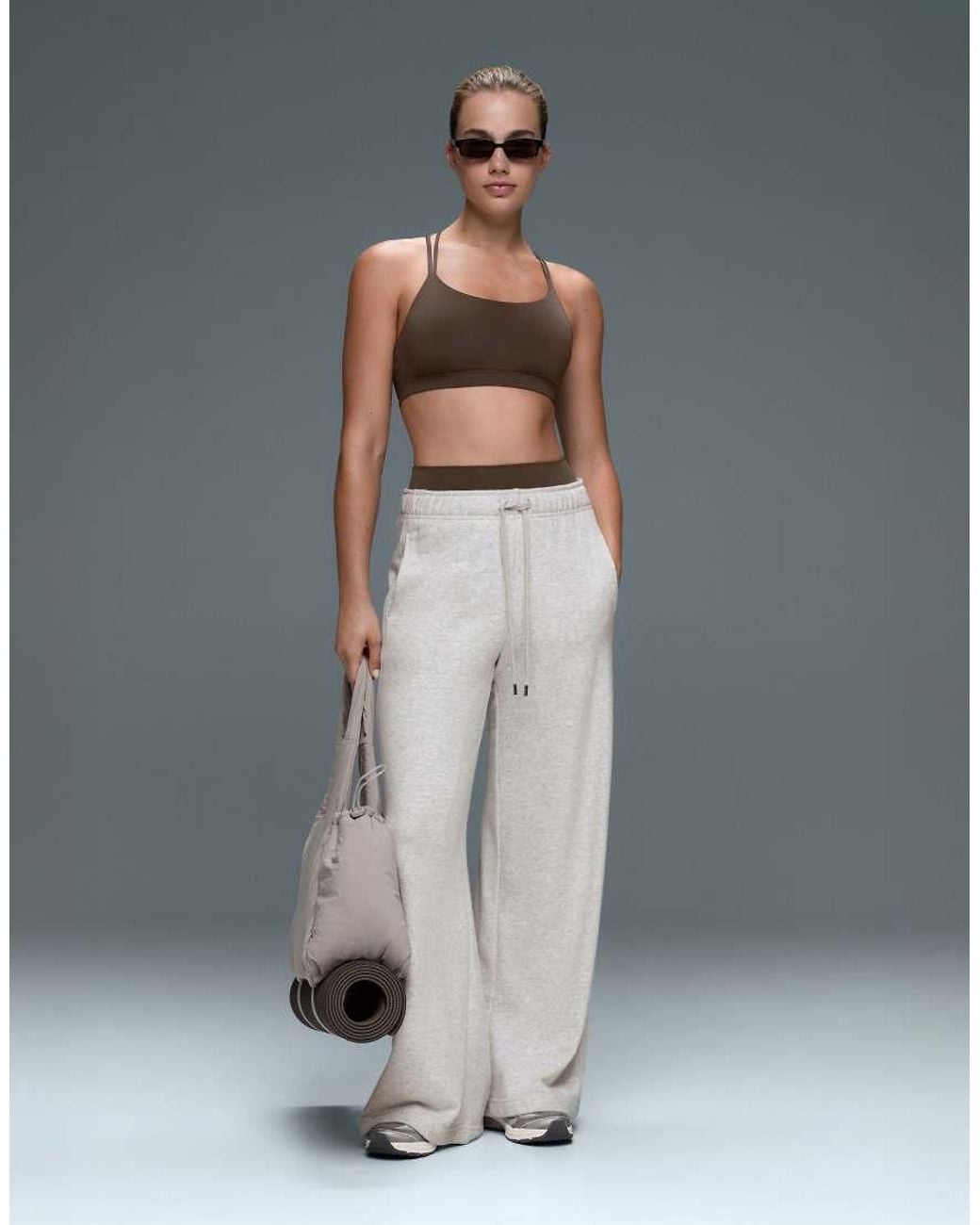 Oysho Green Comfortlux Light Support Sports Bra With Crossover Straps