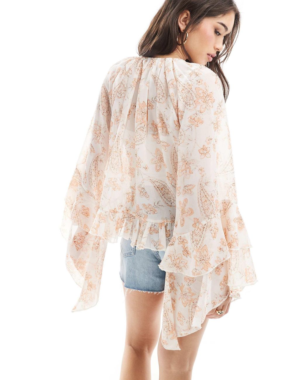 ASOS White Tie Neck Floaty Top