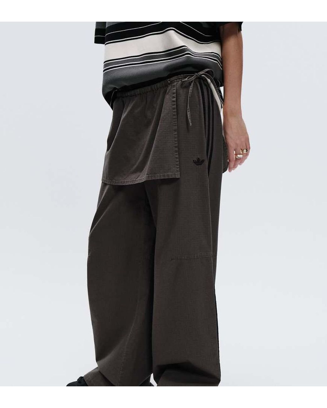 adidas Originals x ASOS Black Oversized joggers With Skirt Overlay