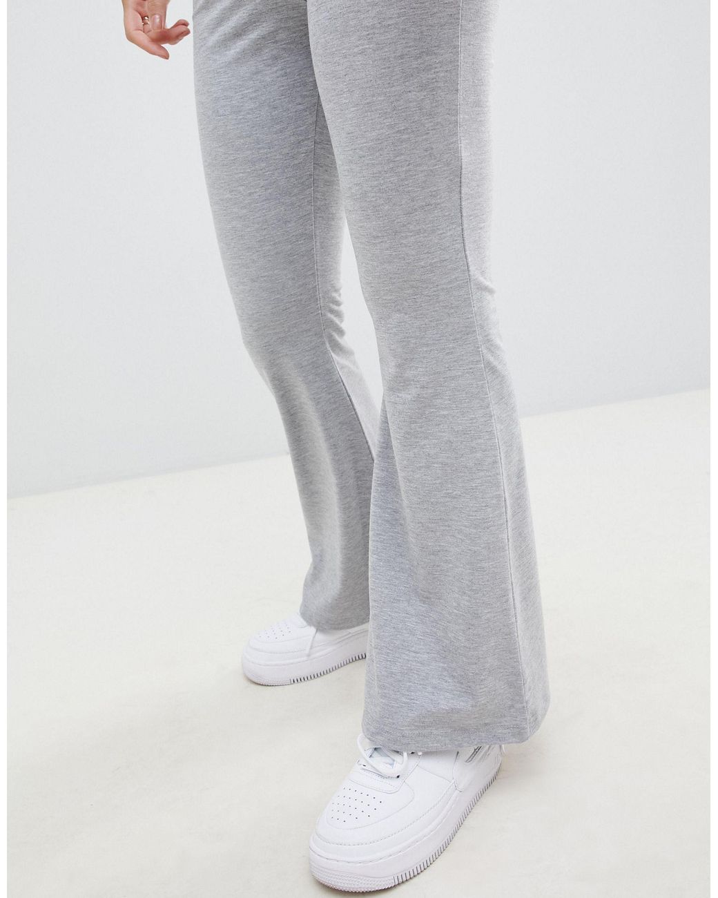 Petite Grey Basic Flare Leg Trousers ($20) ❤ liked on Polyvore