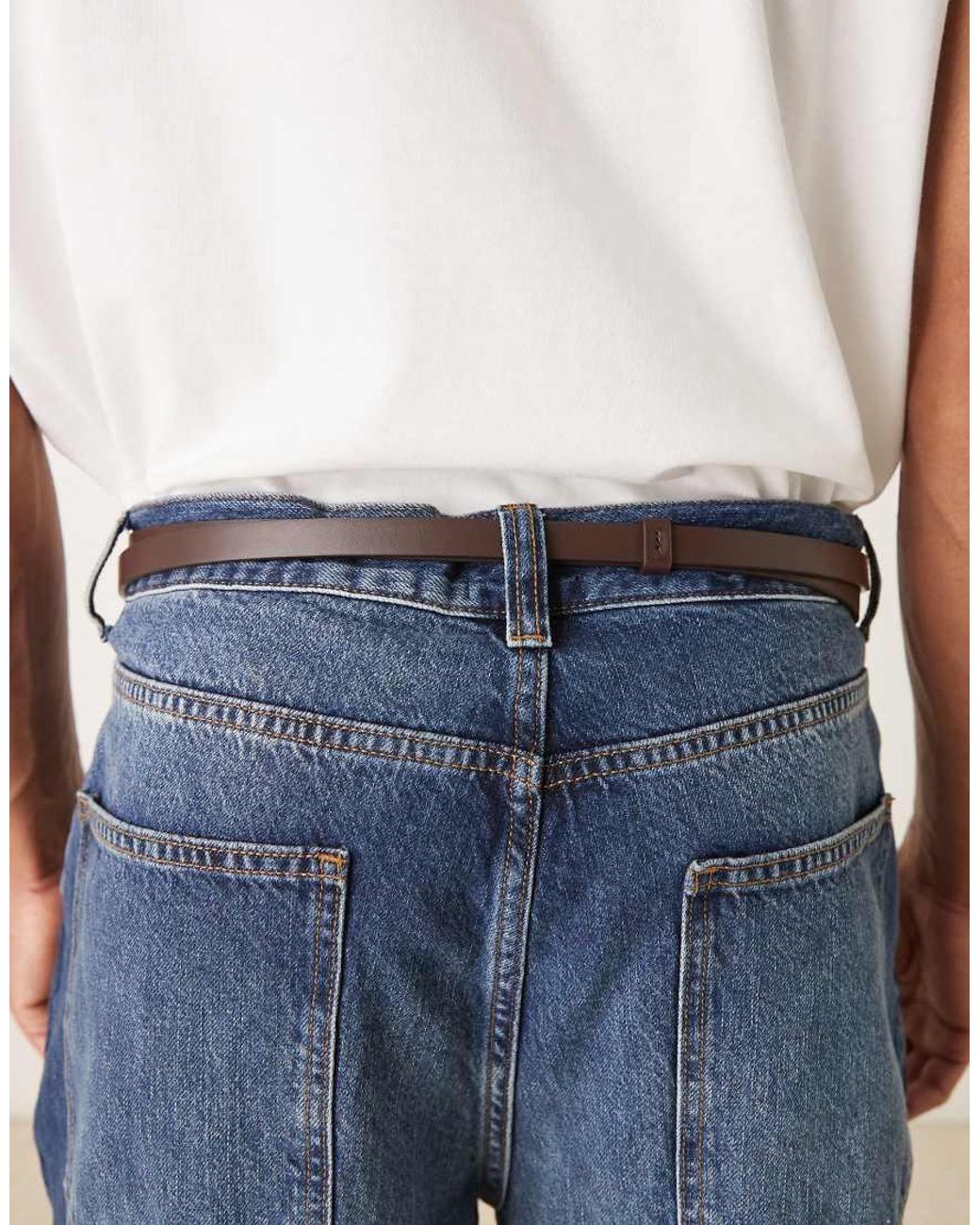 ASOS Blue Double Strap Skinny Belt for men