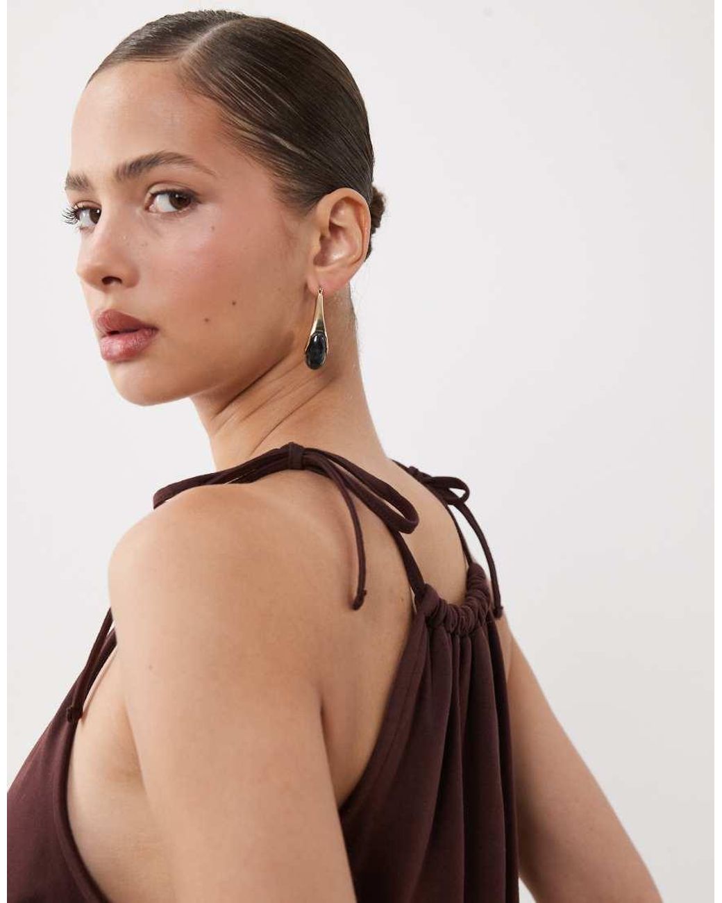 ASOS Red Tie Neck Baby Doll Mini Dress