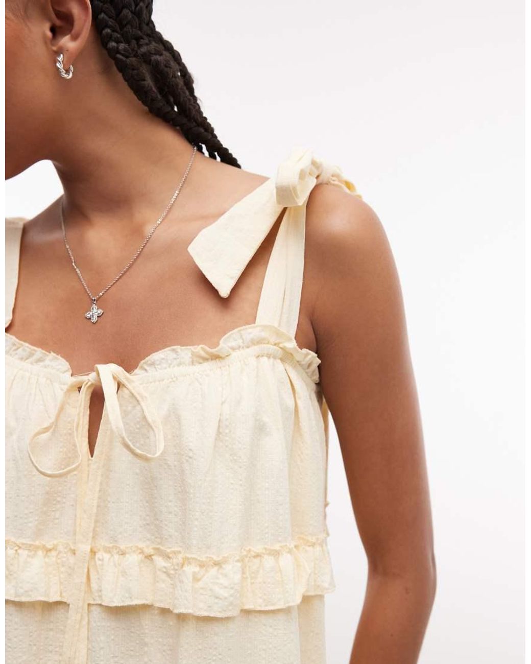 Daisy Street Natural Chuck On Smock Maxi Dress With Ruffles