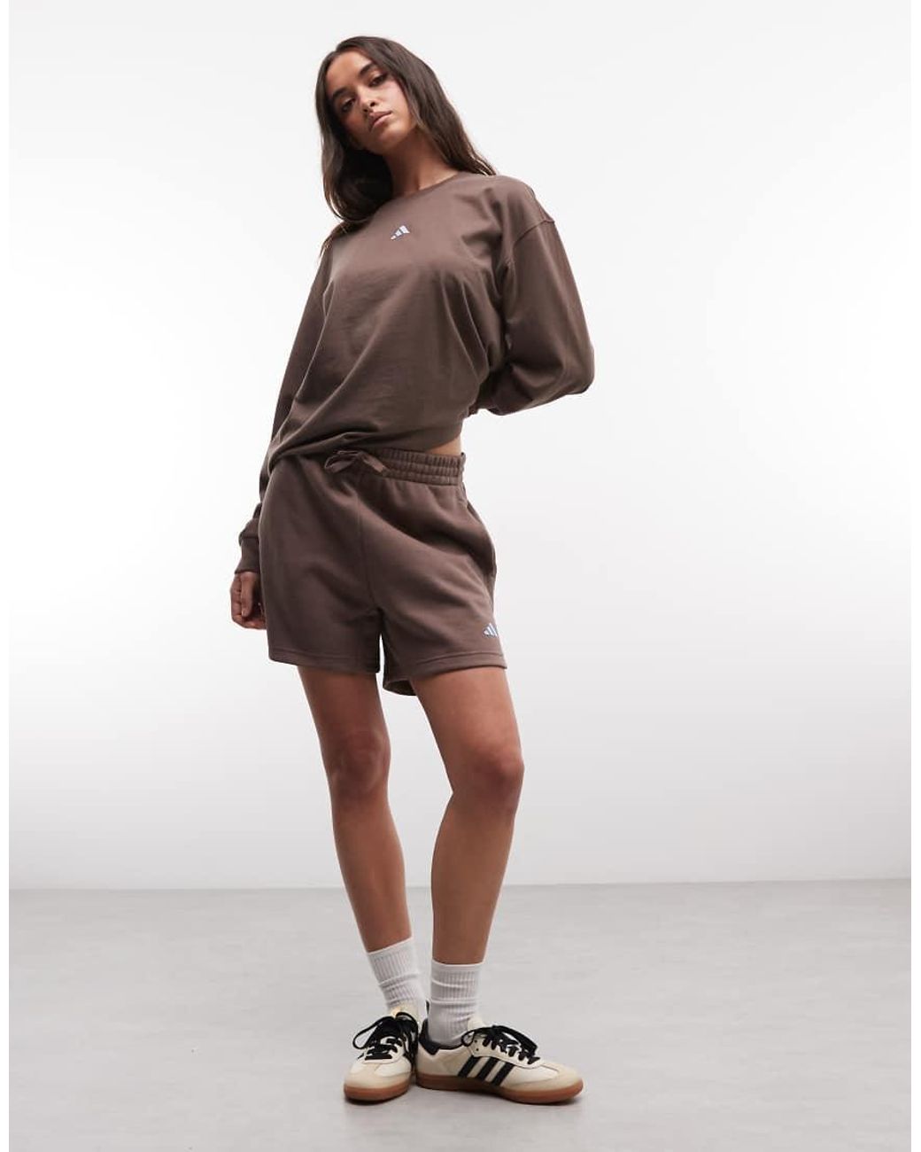 Adidas Originals Brown Three Stripes Studios Shorts