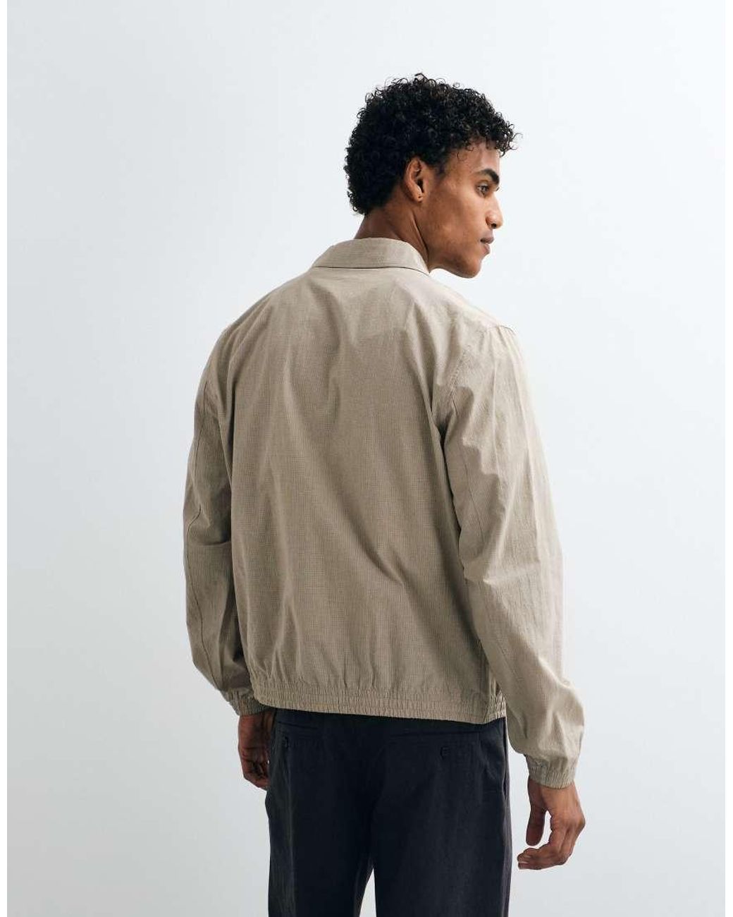 Mango White Harrington Jacket for men