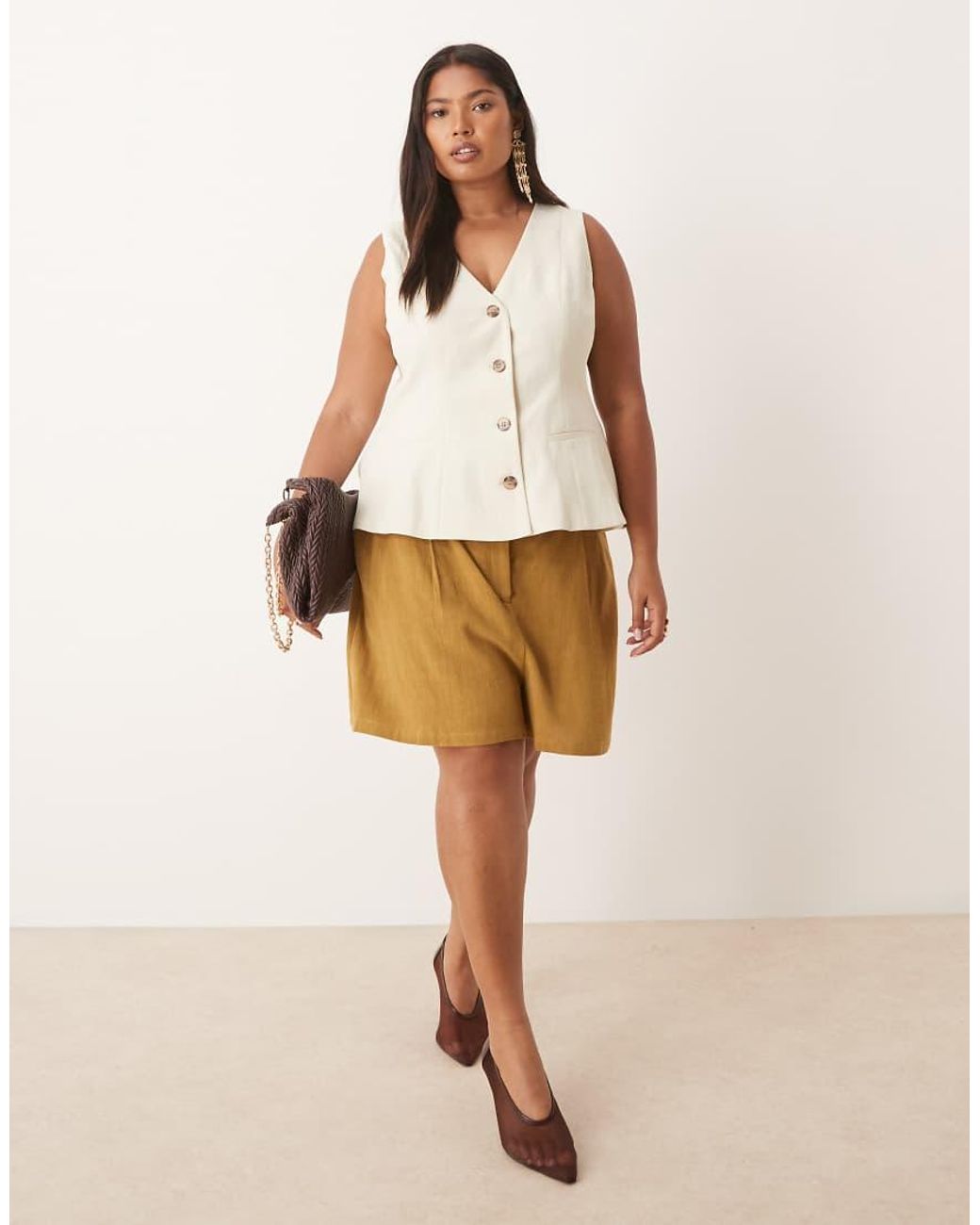 ASOS Natural Curve Tailored Peplum Waistcoat