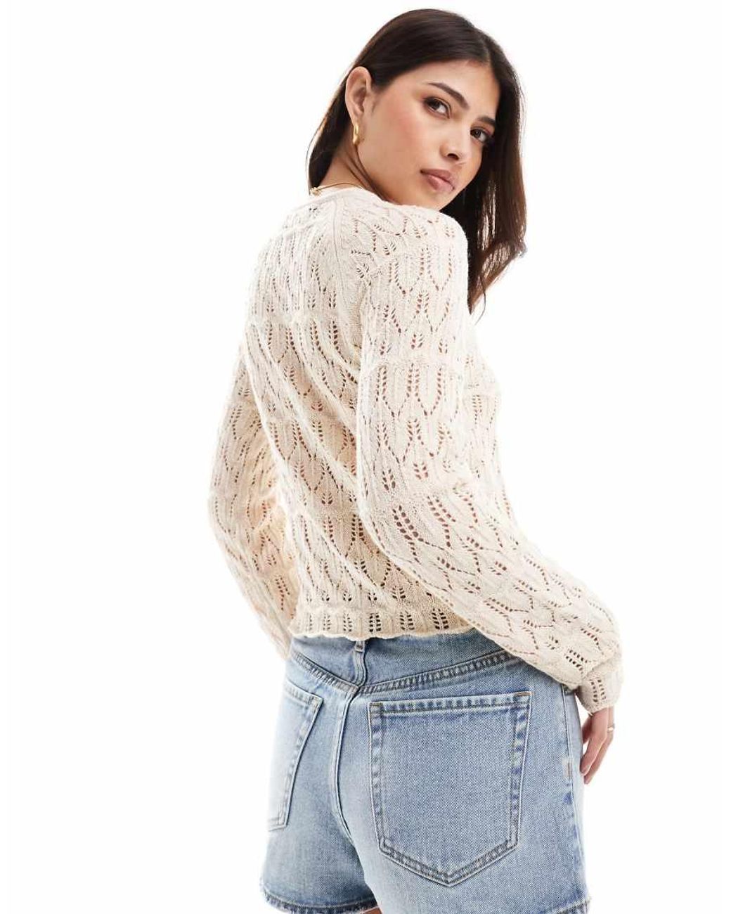 Top De Croché De -Blanco Vero Moda de color Blue