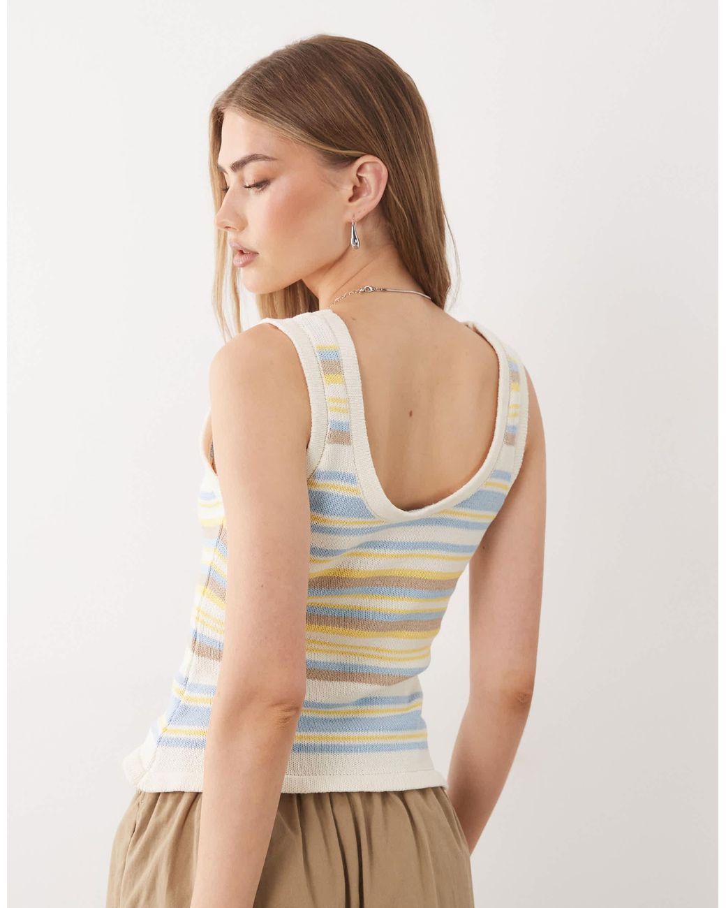 ASOS Green Knitted Cotton Blend Singlet