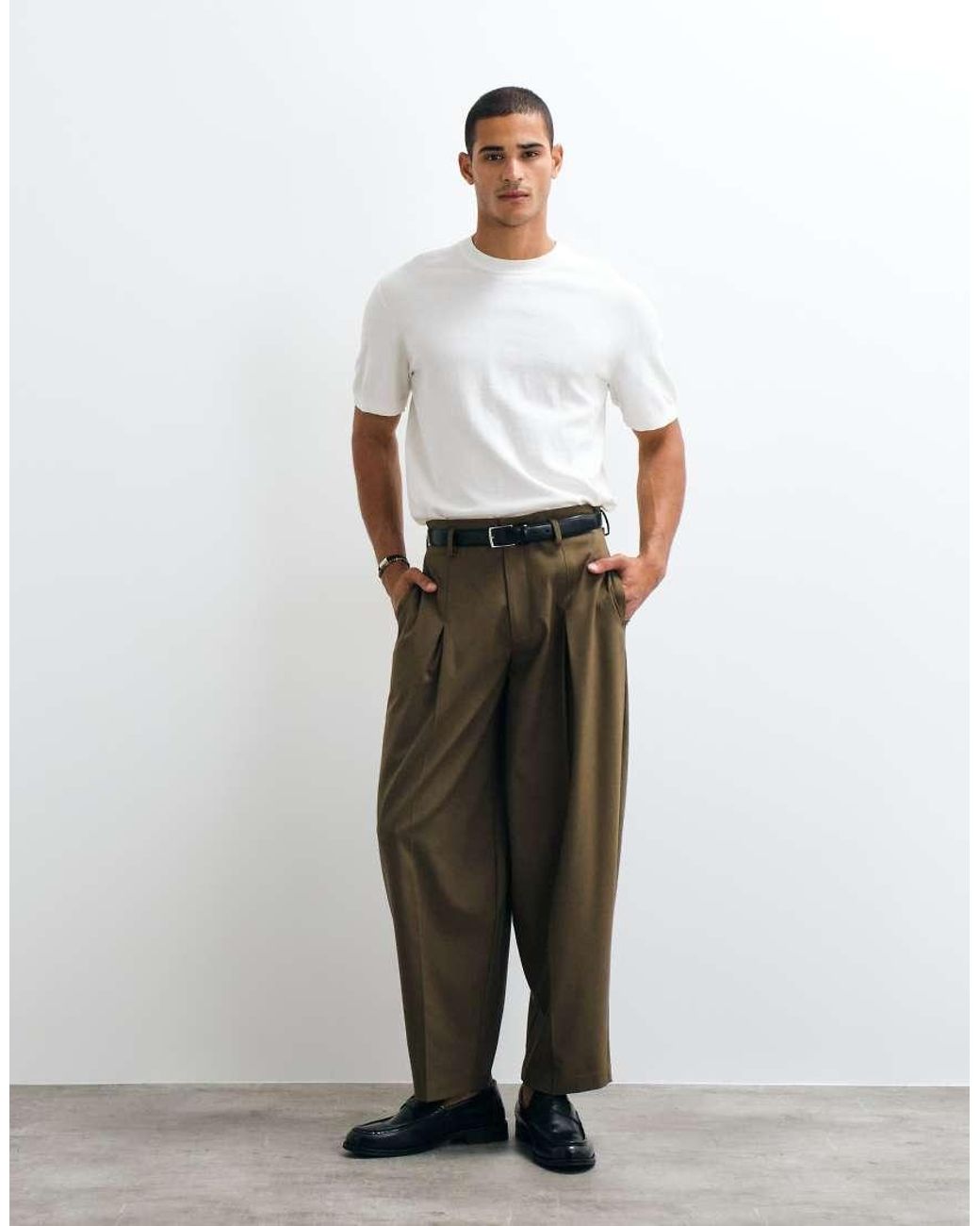 ASOS White Essential Relaxed Fine-knit Crew-neck for men