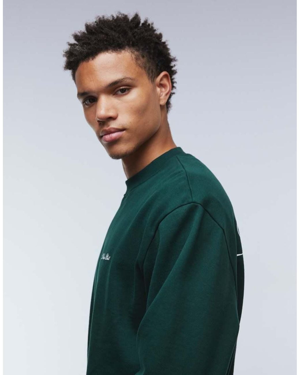 ASOS Green Sweatshirt With Script Text Print for men