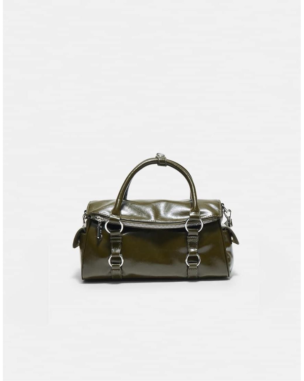 Stradivarius Green Zipped Bowling Bag