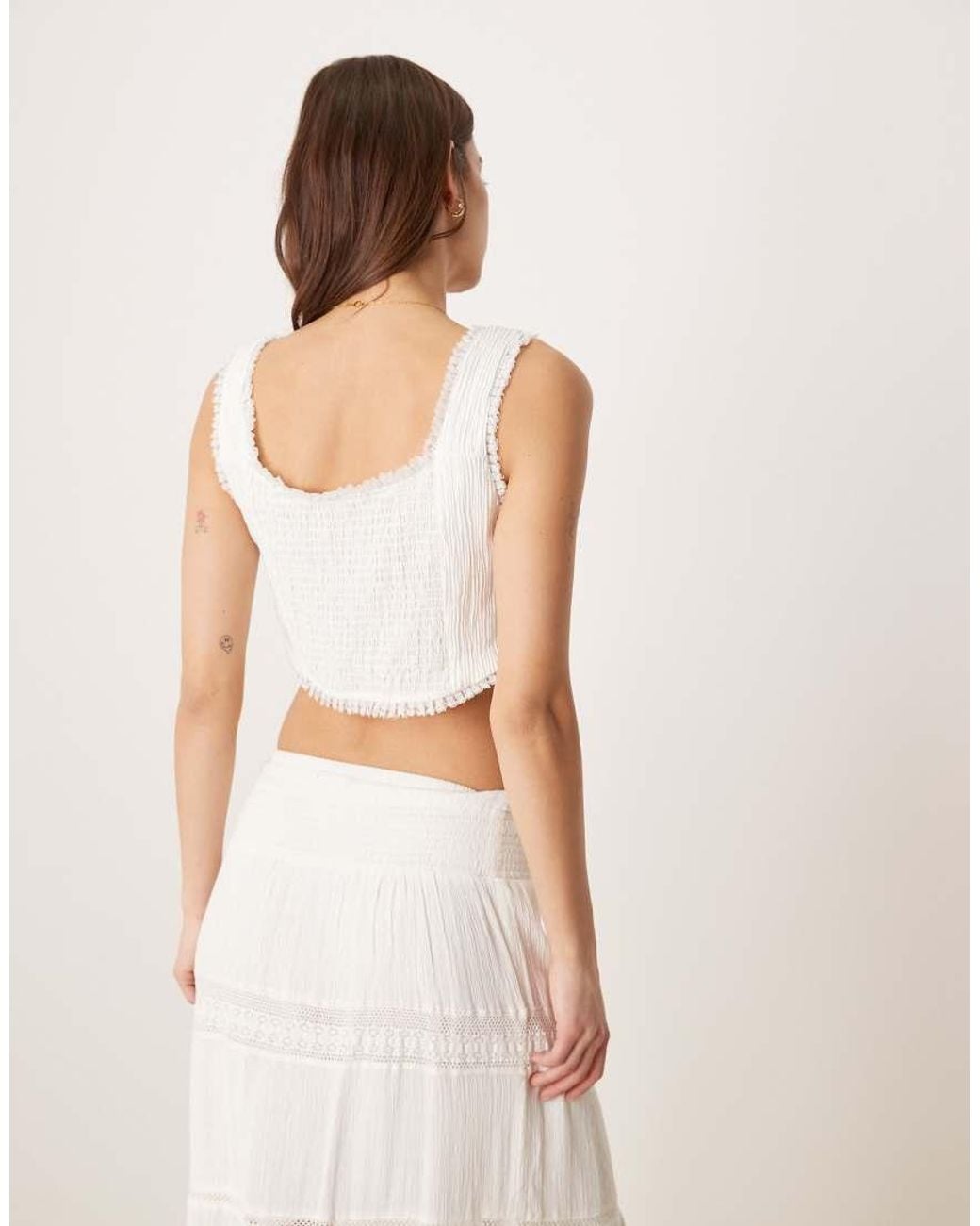 Glamorous Natural Tie-Front Top