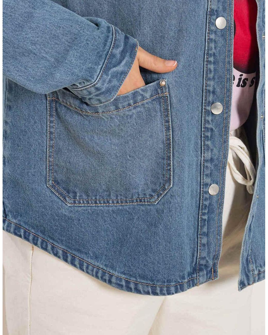 Yours Clothing Blue Denim Shacket