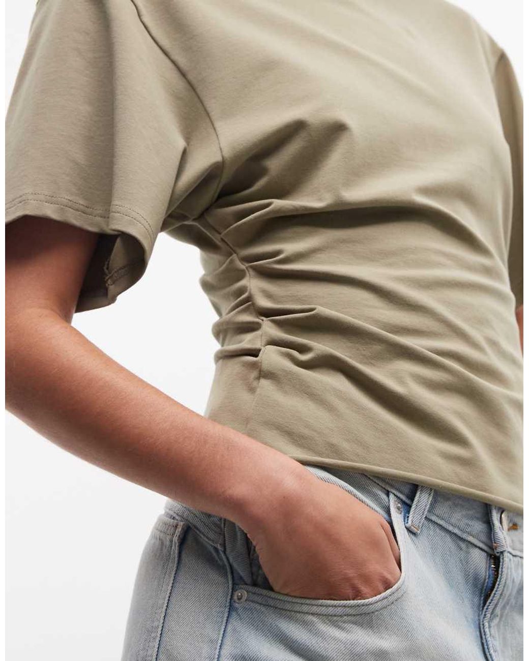 Weekday Brown Cinched Waist T-shirt