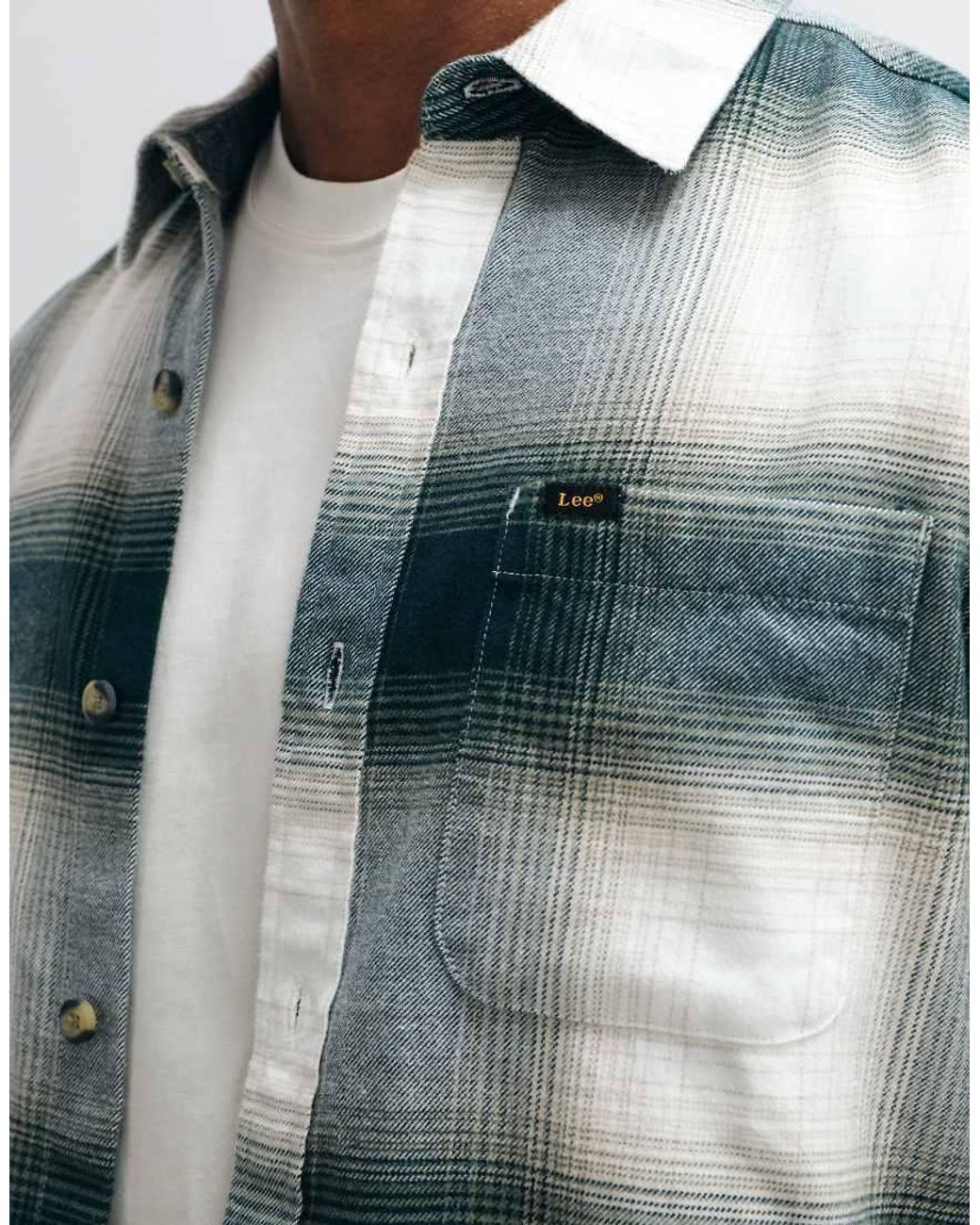 Lee Jeans Green Workwear Checked Button Shirt for men