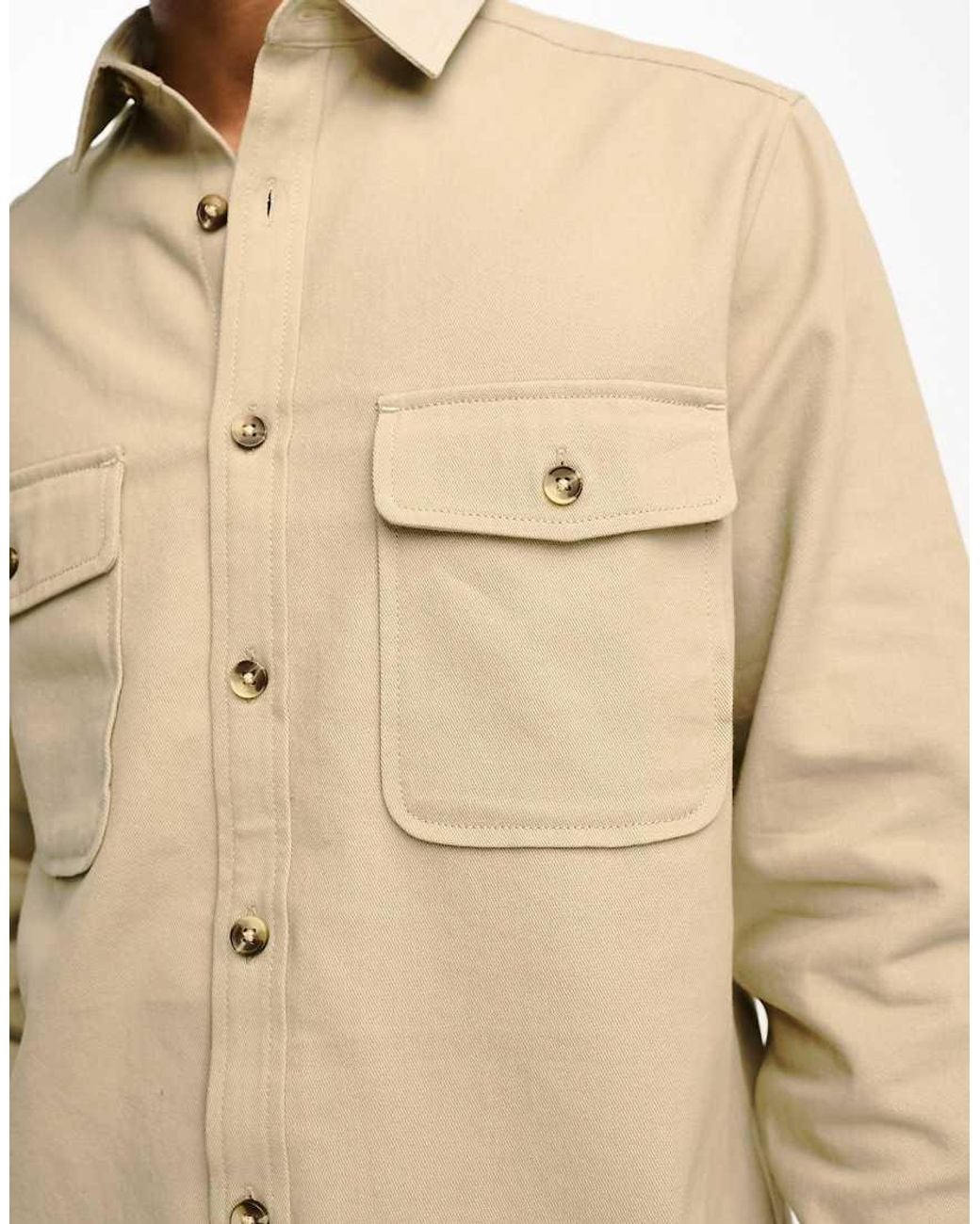 ASOS Natural Cotton Overshirt for men
