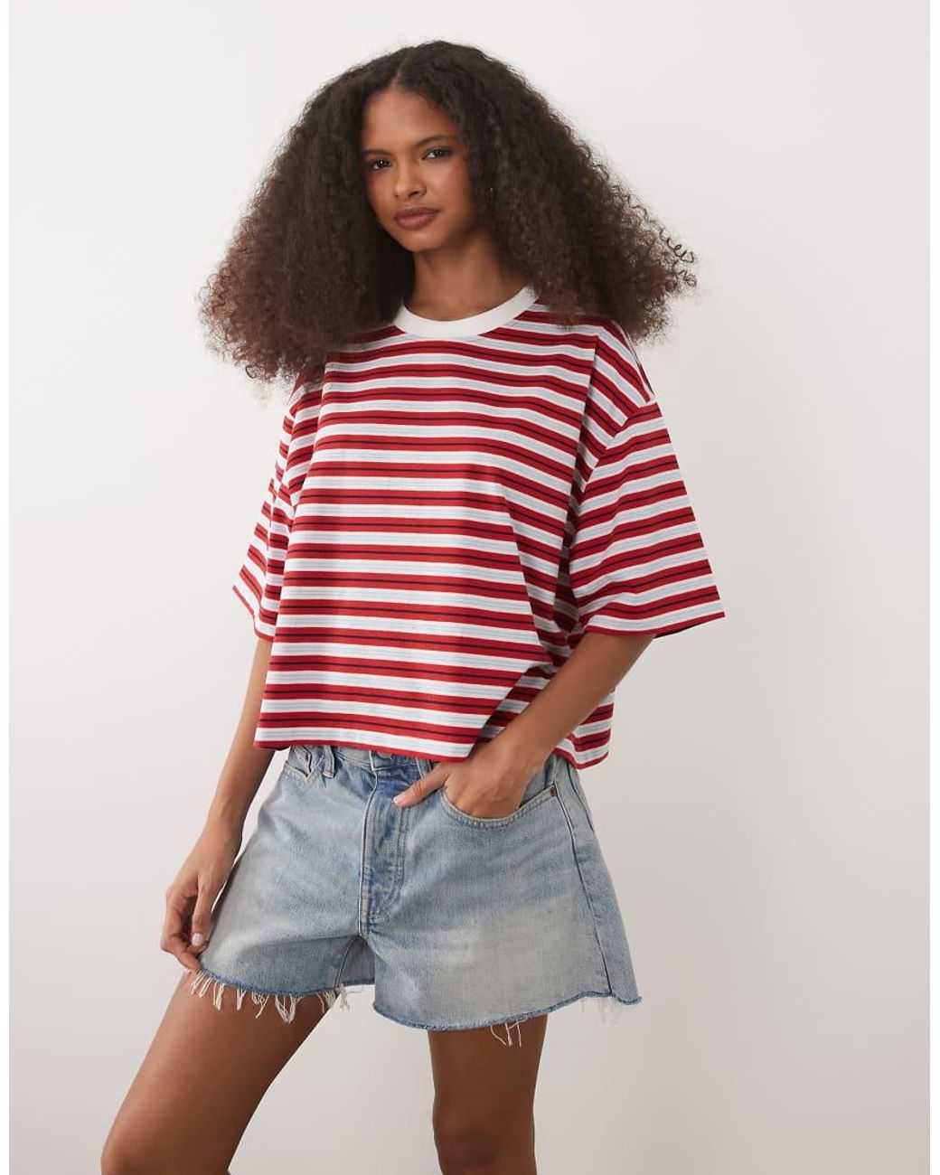 ASOS Orange Contrast Neck Boxy Crop Top