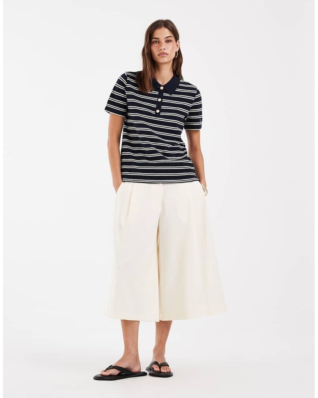 Gant Blue Long Sleeved Striped Polo
