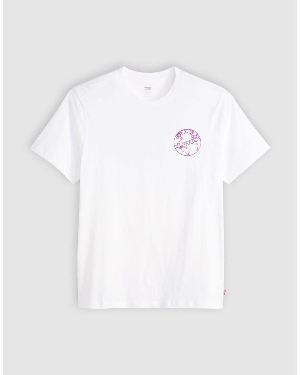 Levi's White Off Beets Back Print Relaxed Fit T-shirt for men