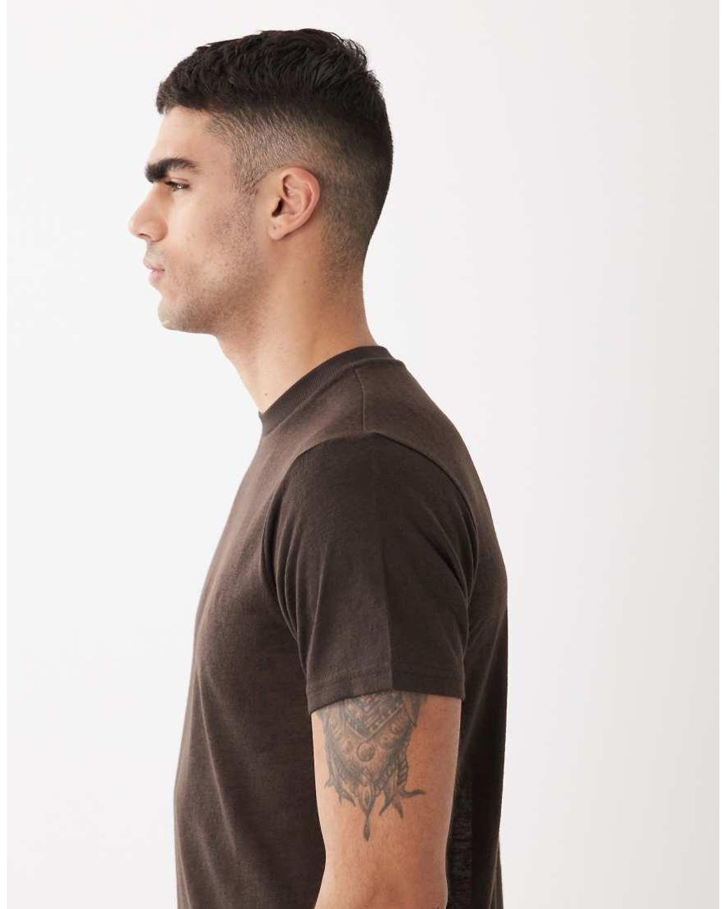 ASOS Brown Regular Fit Boxy Oversized T-shirt for men