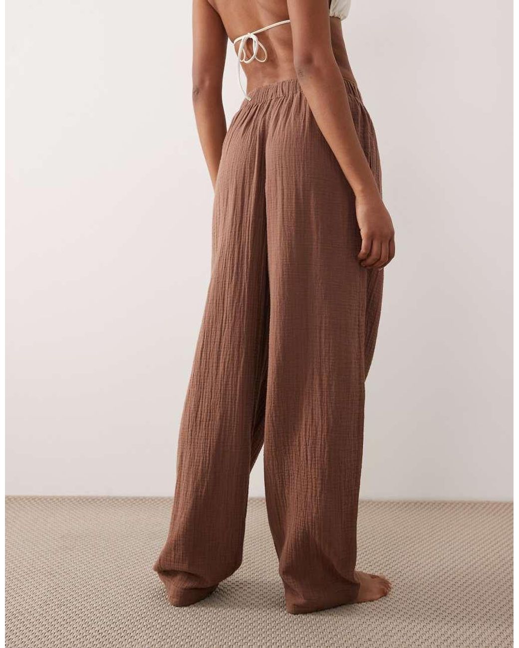 ASOS White Asos Design Tall Callie Cheesecloth Beach Balloon Trouser