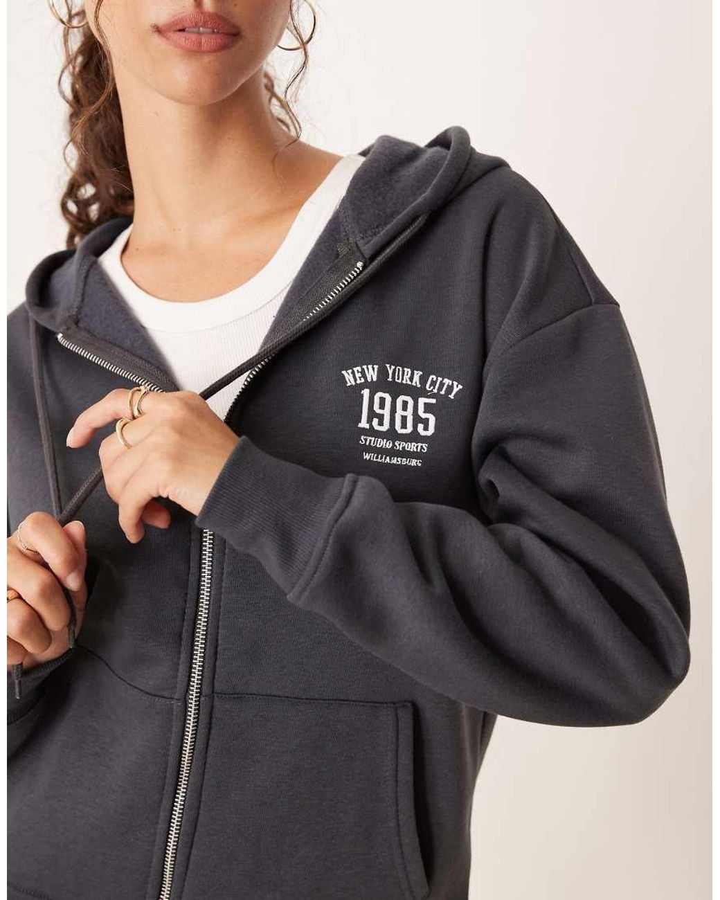 Brave Soul Gray Zip Through Hoodie