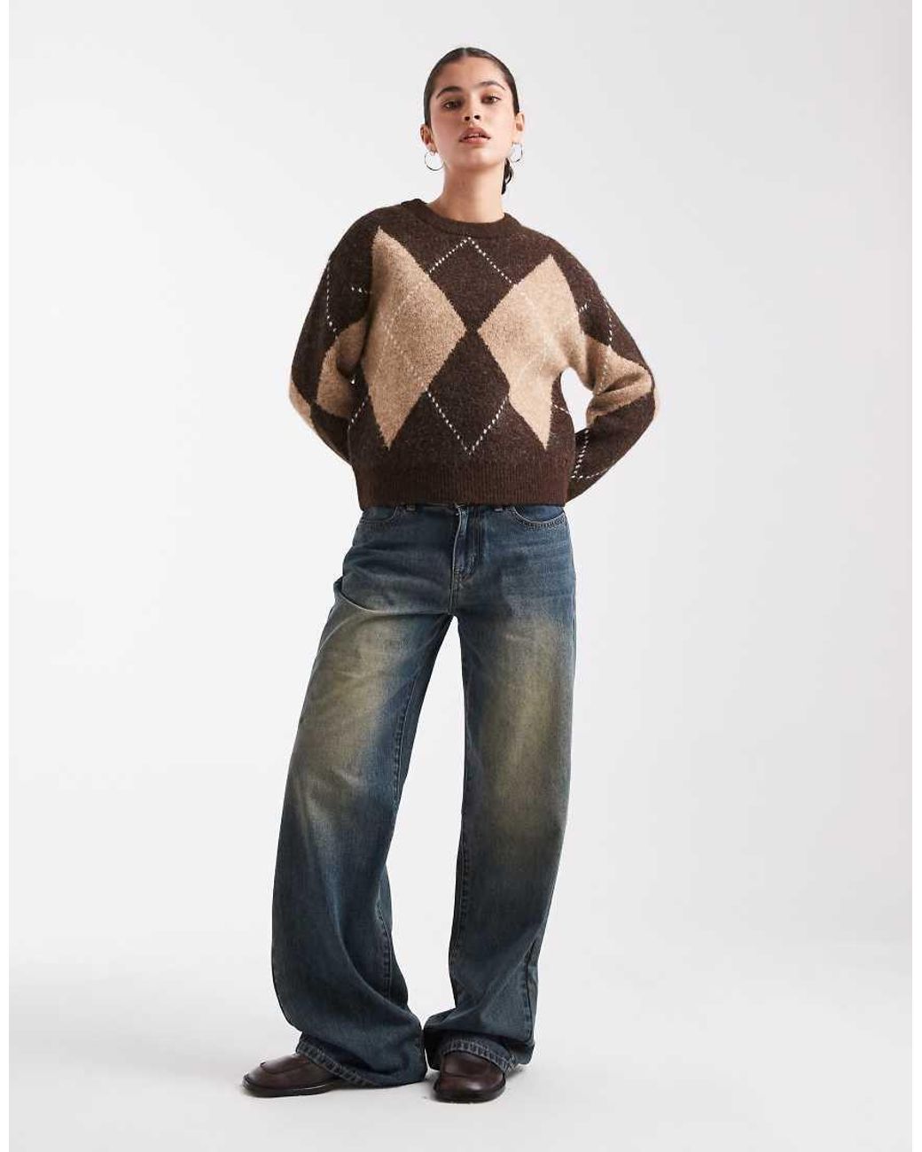 New Look Blue Argyle Print Jumper
