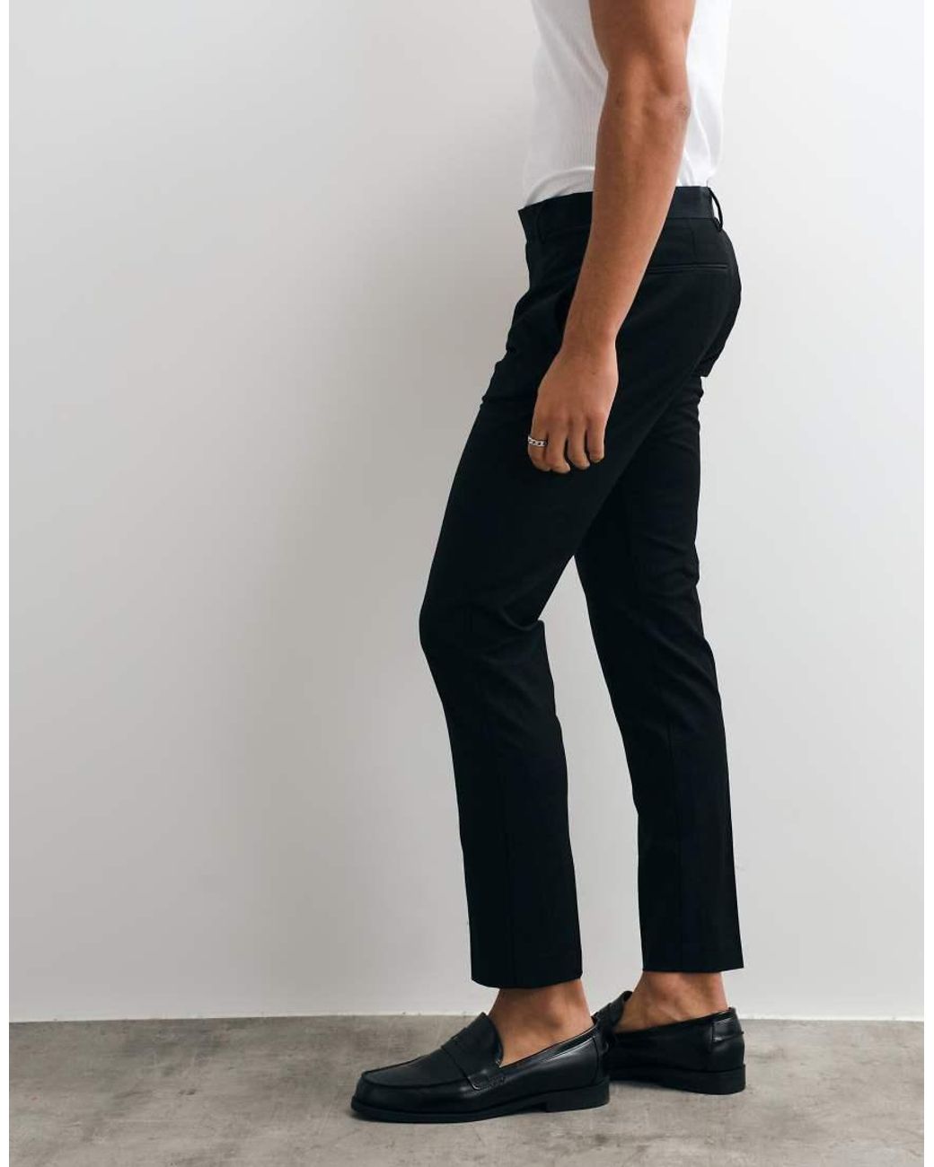 ASOS Black Skinny Suit Pants With Wool for men