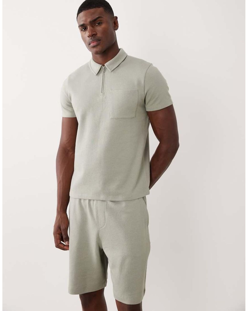 New Look Natural Textured Pull On Shorts for men