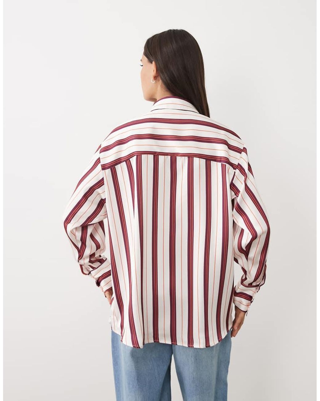 ASOS Red Satin Boyfriend Shirt