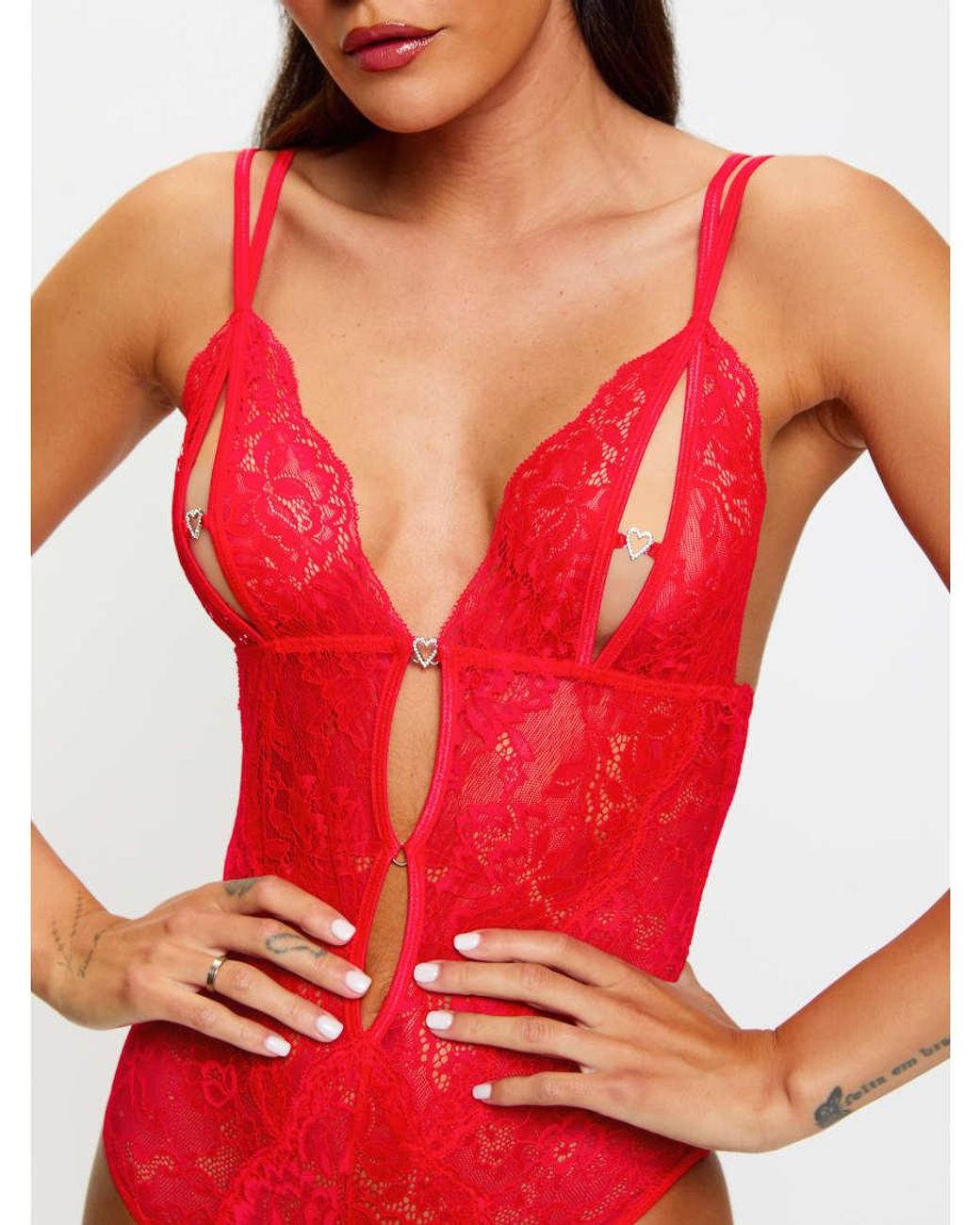 Ann Summers Red Diamond Heart Crotchless Body