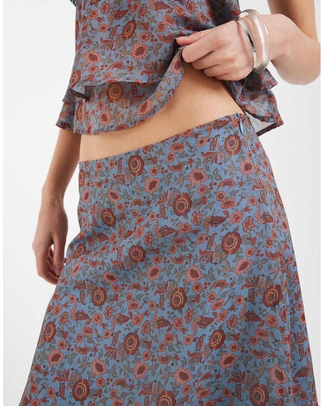 Motel White Co-ord Nanami Chiffon Skirt