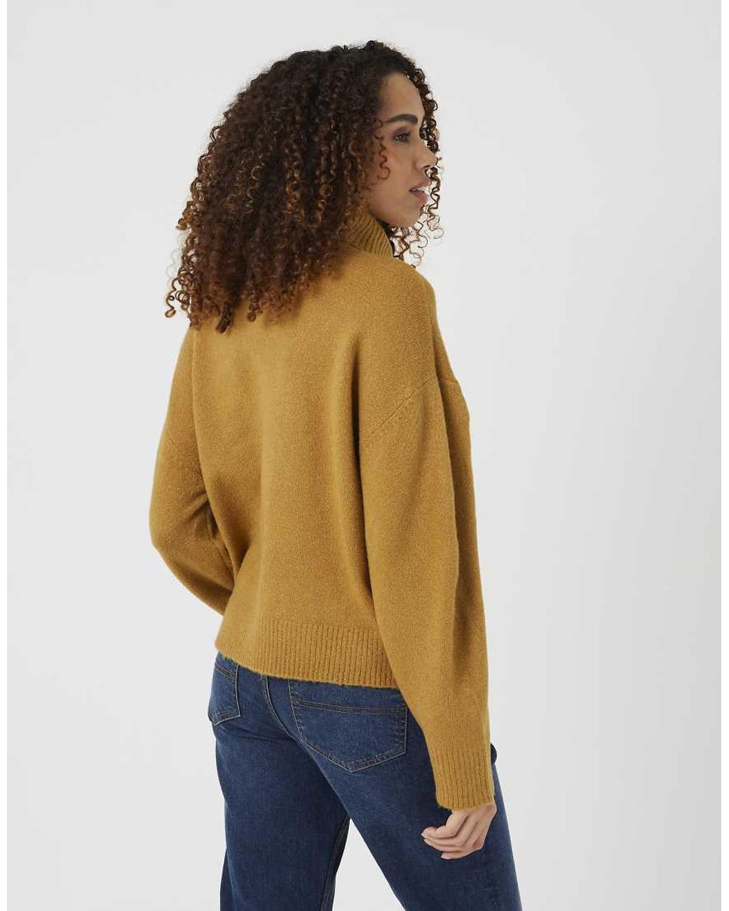 Brave Soul Blue Loose Fit Roll Neck Knitted Jumper