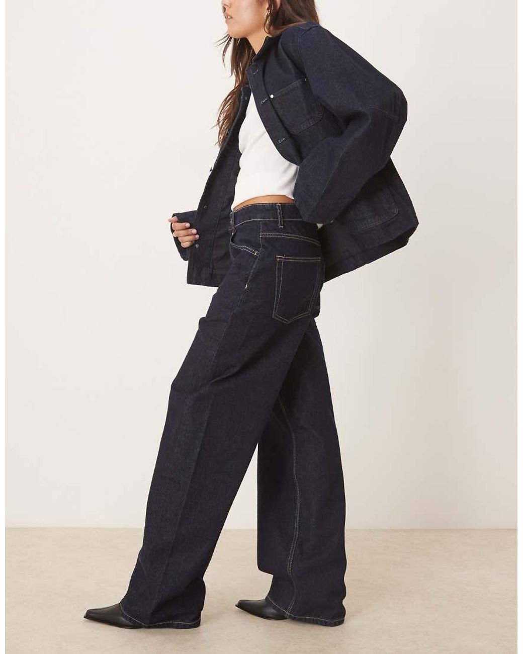 Mango Blue Charlot 100% Cotton Barrel Jean