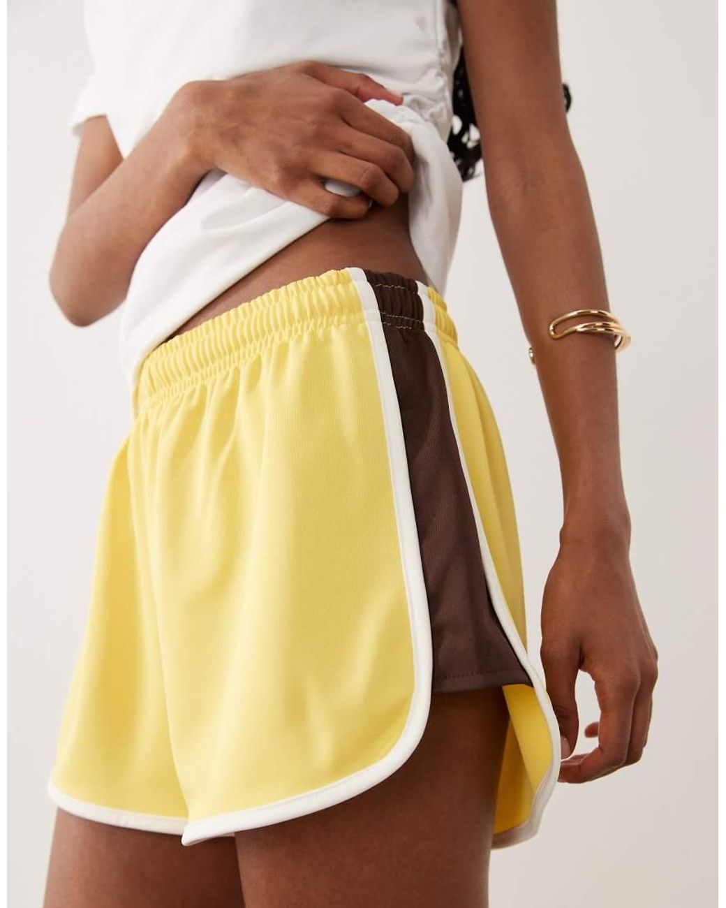 ASOS Natural Tricot Piping Detail Runner Short