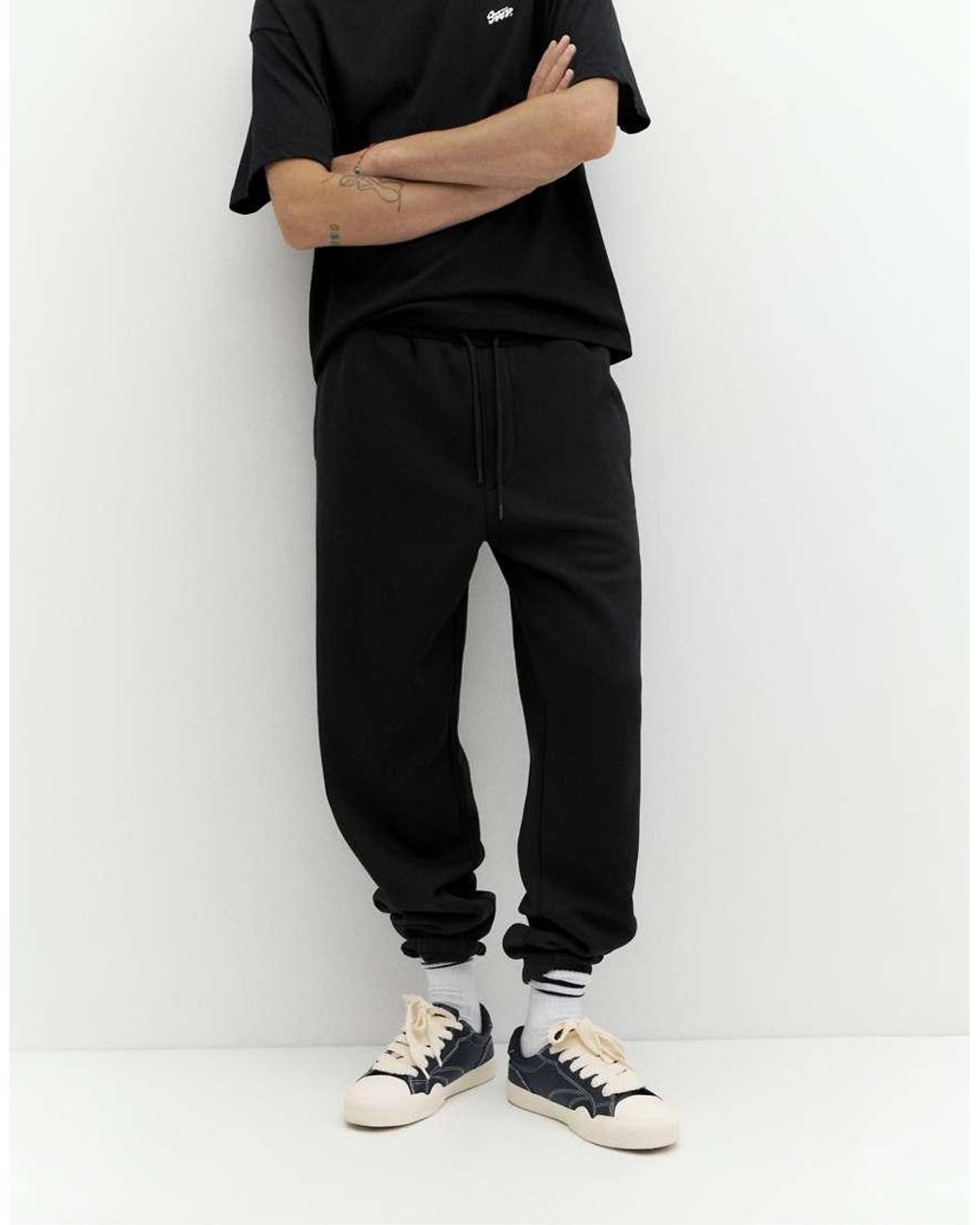 Pull&Bear Black Stwd joggers for men