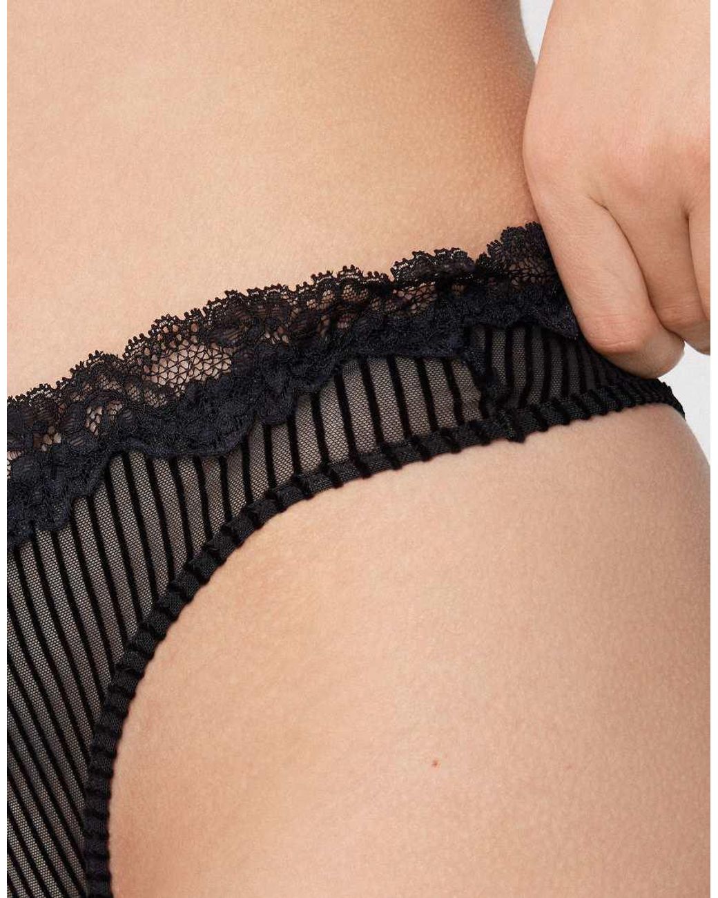 Tezenis Black Glam Rib Brazilian Briefs